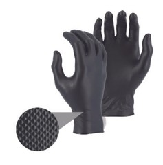 Firm Touch Black Nitrile Disposable Gloves 8 Mil Raised Diamond Texture, 100/box