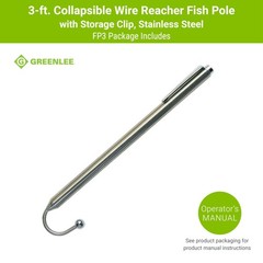 FP3 Collapsible 3′ Cable Grabbing and Reaching Fish Pole, Extra Reach Wire Pu…