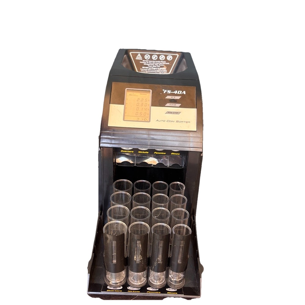 Royal Sovereign FS-4DA Fast Sort Auto Coin Sorter Counter TESTED *VIDEO*