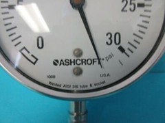 ASHCROFT PRESSURE GAUGE 10 1008SL 02L 30# 0-30 PSI GLYCERINE FILLED 100MM 1/4