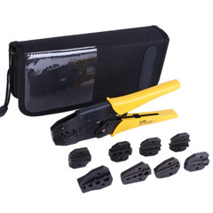Electrical Insulated Terminals Crimping Tool Kit Ratchet Wire Crimper w/ 8 Dies