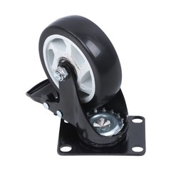 4 Pcs 4 In Swivel Caster Wheels 2200Lbs Heavy Duty With Brake And White Hubs