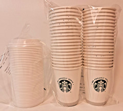 40 -12oz Cups Lids Coffee Cups 12 Ounce Starbucks Paper Hot Cups w Solo Cup Lids