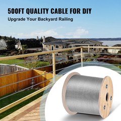 VEVOR 304 Stainless Steel Wire Rope Cable, 3/16, 7×19, 500 ft Reel