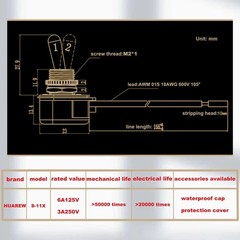 Heavy Duty Toggle Switch SPST 2 Pin ON/Off Rocker Toggle Switch 6A/125V 3A/25…