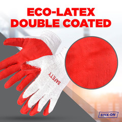 SAFETY Non-Slip 200 Pairs Red Latex Cotton Multi-Purpose Work Gloves- Nitrile Di