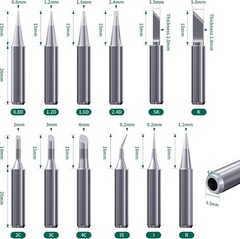 12-Piece 900M Soldering Iron Tips Set for Hakko & Yihua – Copper Quality