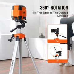VEVOR Laser Level Tripod ¼ x 20 Thread 27.36-68.11 inch Height Adjustment