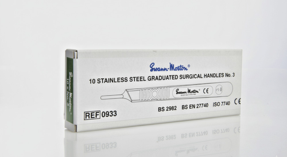 Pro Pack 10 Swann-Morton No.3 Stainless Steel Scalpel Handles Ref 0933