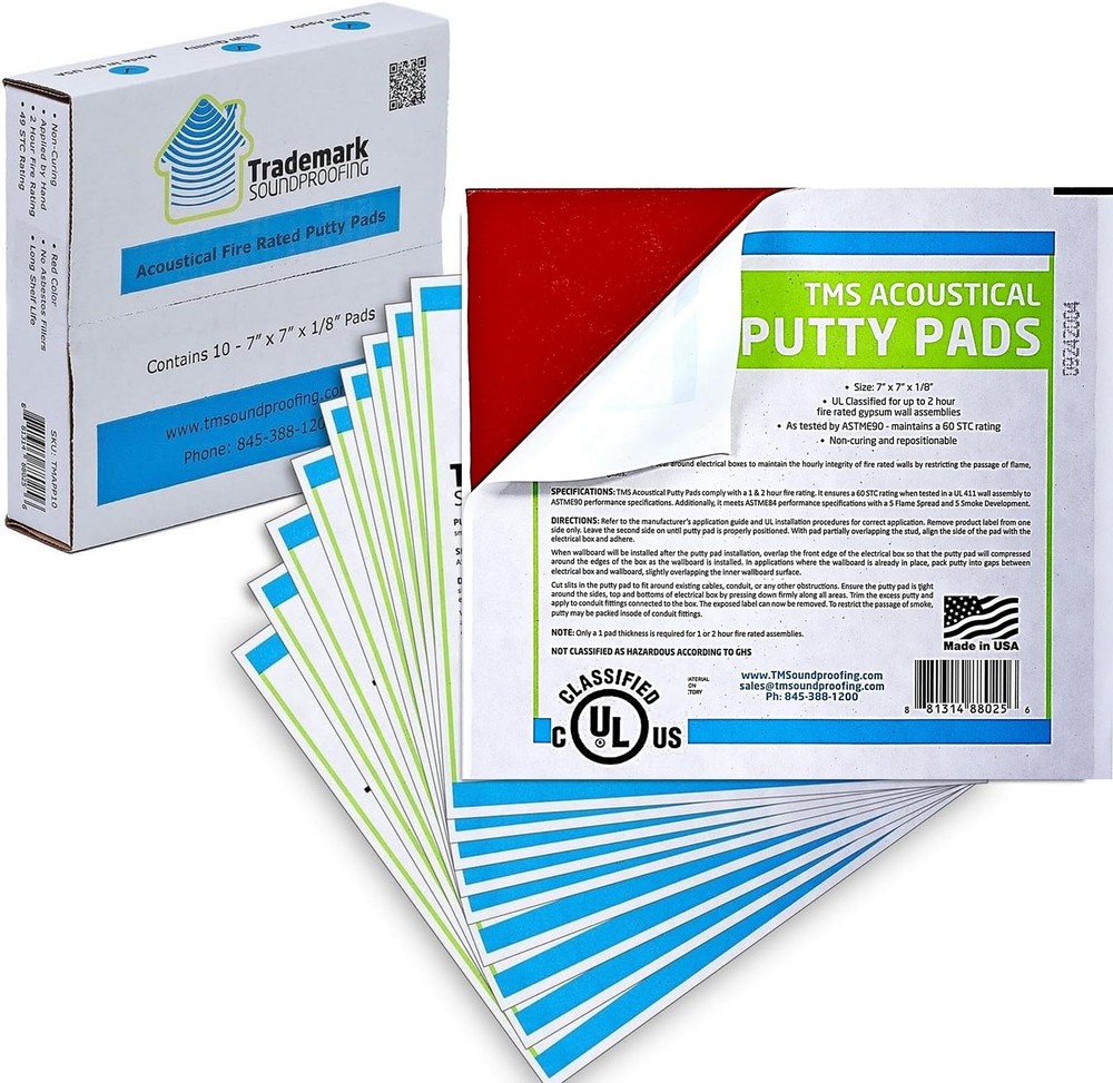 Trademark Soundproofing Acoustical Putty Pads – Fire Stop, Electrical
