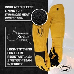 Caiman 1878-5 1878 Welding Gloves, Extended Gauntlet Cuff, Wing Thumb, Premium