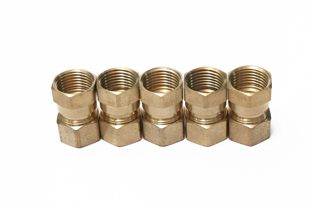 Brass 5/8-Inch OD x 1/2-Inch Female NPT Compression Connector FittingPack of 5