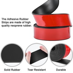 Adhesive Neoprene Rubber Strips 1 Inch x 1/16 Thick x 15 Ft Long Seal Gasket