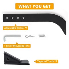 18″ Ripper Box Blade Shank w/ Black Powder Anti-Rust Finish for Plowing,Digging