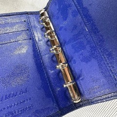 Filofax Leather Notebook 5 Hole Blue Piccadilly M5 Size Cover Used From Japan