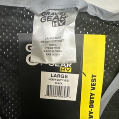 Kishigo Safety Vest,Zipper,Black,L Gravel Gear HV