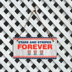 Stars And Stripes Forever 5×10 Hanging Plus Wall or Door Sign | USA Home Décor