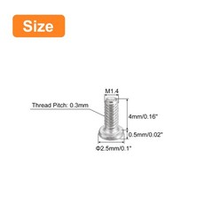 50Pcs M1.4-0.3 x 4mm Metal Flat Round Head Screws Phillips Drive Machine Bolt