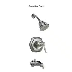 Bamboo Tub and Shower Handle Kit, Brushed Nickel Bathroom Faucet Set