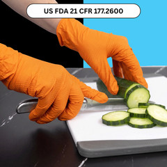 Wolverine Orange Nitrile Gloves, 8 Mil, Raised Diamond Texture 1000 Pcs Large