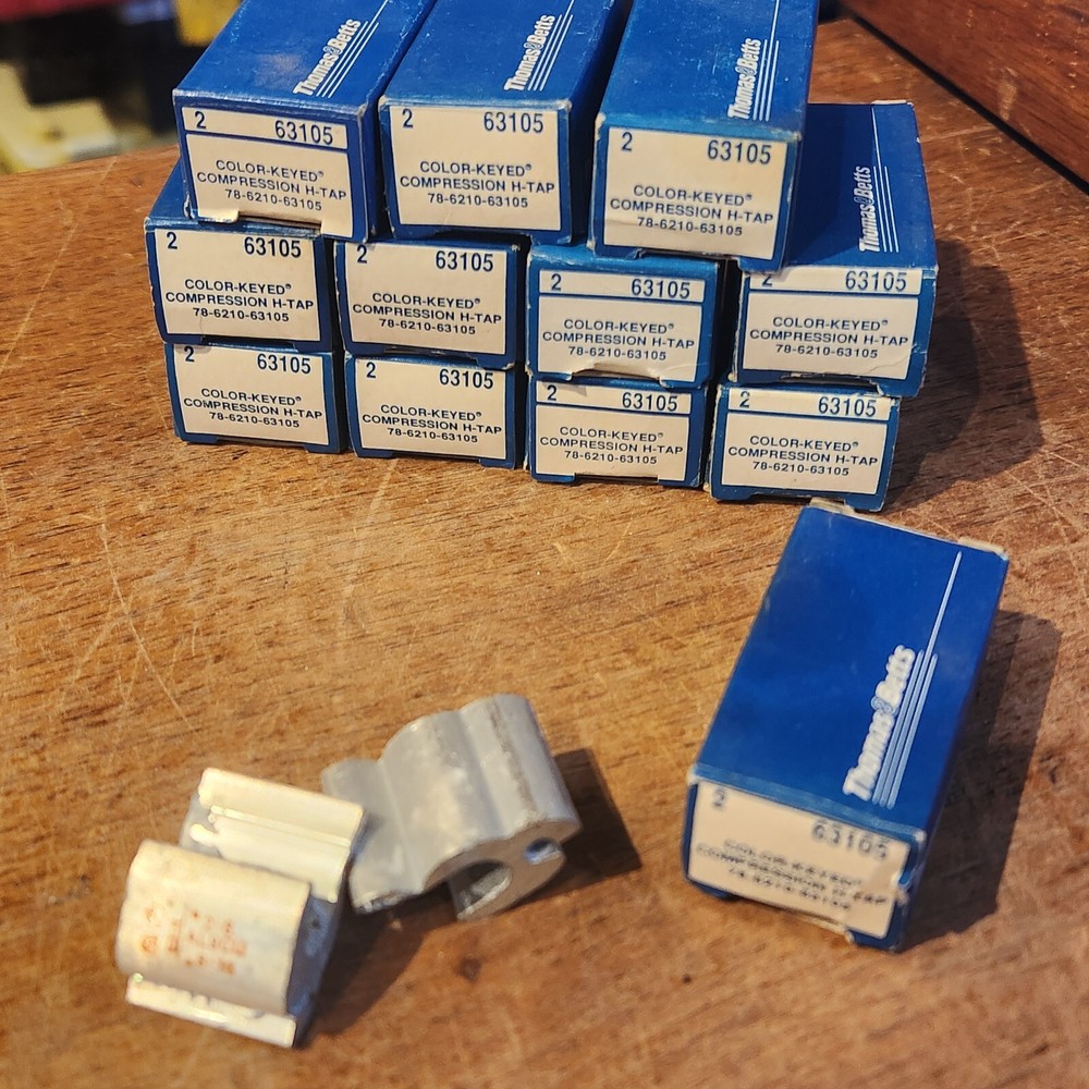 ONE- NEW, OLD STOCK, BOX OF 2 – THOMAS & BETTS 63105 H-TAP SHIPS FREE