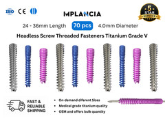 4.0mm Titanium Headless Threaded Fastener Precision Alloy Multiple Length 70 pcs