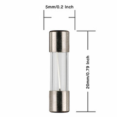10pcs 0.5A 5x20mm SLOW Blow Glass Tube Fuse 0.5 Amp