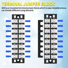 8 Position Terminal Block 25A 600V Dual Row Screw Terminal Strip Dual Row wit