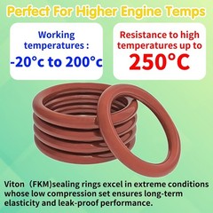 396PCS Metric Viton O-Ring Kit, 30 Sizes Viton O Rings Assortment, 75 Shore A, B