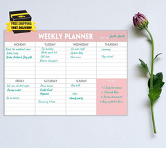 Weekly Planning Pad – Tear off to Do List Pad with Daily Schedule & Calendar, 52
