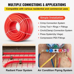 VEVOR PEX Tubing PEX-B Pipe 7/8 in-500 ft Coil Certified Non-Barrier Htg/Plbg