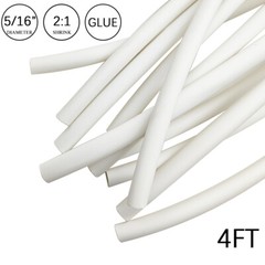 2:1 Heat Shrink Tubing Tube 5/16″ White Glue Waterproof Dual Wall Wires Wrap