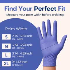Supmedic Medical Nitrile Exam Gloves, Medium, 100 Large (Blue Iris)