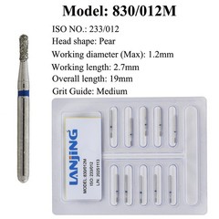 Dental Diamond Bur Pear 830 Long Pear 830L Coarse Medium FG 330 Burs High Speed