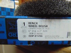 Pferd Wire Bench Wheel Brush 6″ x 1″ x 2 inch center hole .008 cs wire wide face