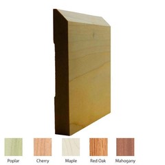 EWBB15 Beveled 5-1/4″ Tall Baseboard Moulding, 11/16″ x 5-1/4″ Unfinished Solid