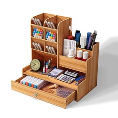 Wooden Pen Pencil Holder Stationery Storage Rack Desktop Storage Box Organizer