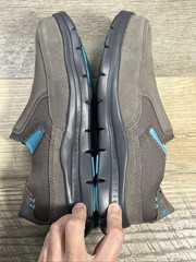 HYTEST Blake Steel Toe Slip-On Shoe Women 7.5 W Gray Leather Safety Footwear