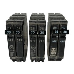 3 Pack of GE General Electric THQP230 30 Amp 240V 2 Pole Circuit Breaker