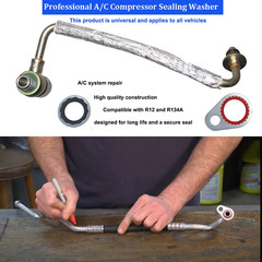 195 PCS AC Seal Kit O-Ring Gasket Assortment Automotive Air Conditioning R134a