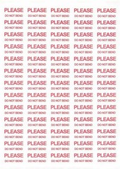Please Do Not Bend Labels Stickers Self Adhesive Printed Post Mail