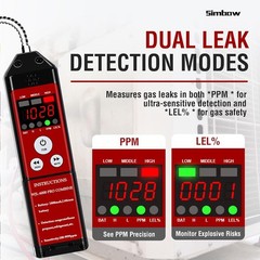 Refrigerant Leak Detector PPM%LEL Combustible Gas A2L AC Freon Natural