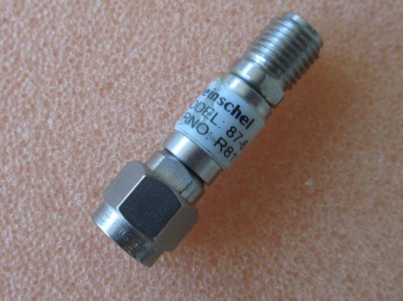 RF Attenuator 32 GHz 6dB 2W Stainless/Gold 2.92mm M-F Weinschel 87-6 Made in USA