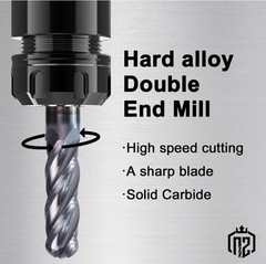 5 PCS 4 Flute 3/16″ x 2″ Overall Length Ball Nose Carbide End Mill AlTiN Coated