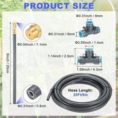 1-Set Drip Irrigation System, 20Ft 5/16″ Hose Garden Watering Misting System …