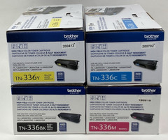 Genuine Brother TN336 Toner Cartridge Complete 4 Pack Set C/M/Y/BK