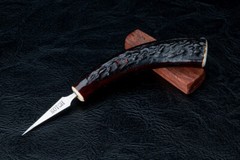 Kotoh Knife Works 5.52″ Kotoh-I Ice Pick Stag Horn Handle w/ Wood Sheath