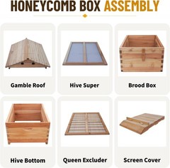 Automatic Beehive Starter Kit with 7 Gravity Auto hive Frames for Beekeeping