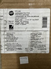 Acco GBC EZ Load 25″ Laminating Film Rolls x 500′ Ft. 1.5 Mil 2-Pack 3748201EZ