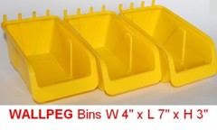 WallPeg Storage Pegboard Bins – Plastic Pegboard Peg Hook Organizer Bin Kit